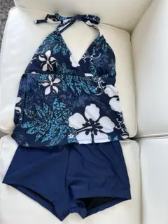 花柄セパレート水着 ネイビー