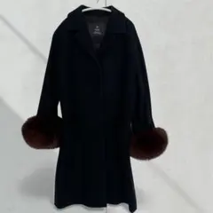 【イネド】スタイリスト金子綾コラボ フォックスファー袖 ウールコート ７号のサムネイル