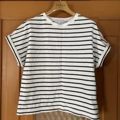 A DAY INTHE LIFE ボーダー Tシャツ 半袖 白 黒 S 古着のサムネイル