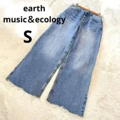 アースミュージックアンドエコロジー デニムパンツ ワイド ライトブルー 綿/Sのサムネイル