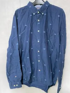 Tommyhilfiger 　カメラ柄　長袖シャツ　ネイビー