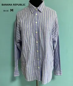 207 BANANA REPUBLIC ストライプ長袖シャツ サイズM