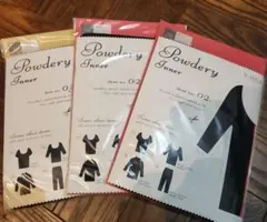 新品未開封♪ パウダリーインナー 7分袖 &長袖　３セット　L〜LL　ブラック