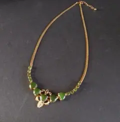 USA vintage 70s ウランガラス ムーングロウ グリーン ネックレス