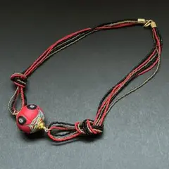 ラフォルム】赤と黒のボレロ ラメ加工アメリカン硝子 ネックレス 