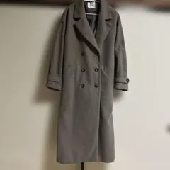 グレー ジュダブルブレスト ロングコート
