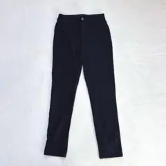 t114【コムサモデルズ】スキニーパンツ　ウエストゴム　紺　裏起毛　ストレッチ