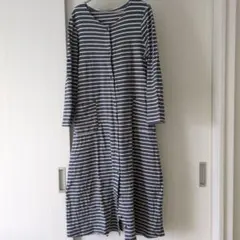 マタニティパジャマ グレーボーダーL-LL ベルメゾン