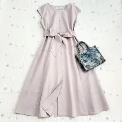 ナチュラルビューティーベーシック　フレンチスリーブ シャツワンピース