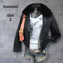 希少 ローズブリット ダブルライダース レザージャケット リアルファー 羊革