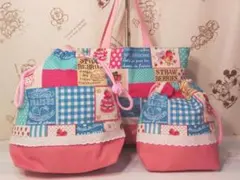 入園入学セット ！レッスンバッグ、体操服袋、巾着 　3点セット