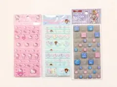 タイルシール 3点セット ハローキティ、シュガーバニーズ、トムとジェリー