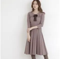 シフォンタイニットワンピース　ジルスチュアート