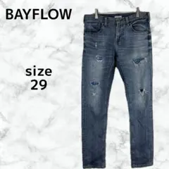 BAYFLOW バンダナパッチ ダメージデニム インディゴ W29のサムネイル