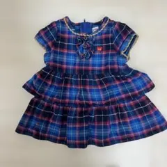 ミキハウス　チェック柄 ワンピース 80 秋冬