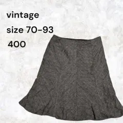vintage フレアスカート ブラウン系 総柄　ミニスカート　古着　シンプルのサムネイル