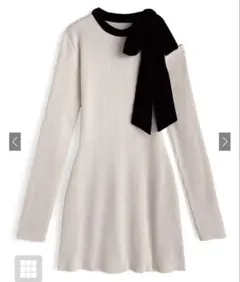 GRLミニワンピース 黒リボン付き ワンショルダー Mサイズ