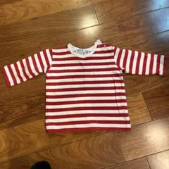 agnès b. 赤と白のストライプ Tシャツ 1 an