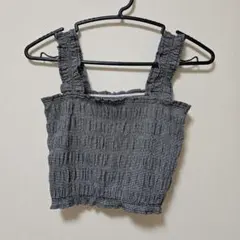 《美品》GU シャーリングキャミソール ギンガムチェック Sサイズ