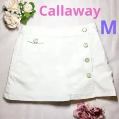 美品 Callaway白Mレディースインナーパンツ一体型/スカートショートパンツ