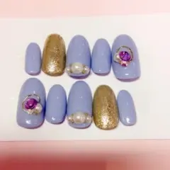 No.130 ネイルチップ ジェルネイル パール ストーン 冬ネイル