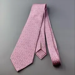 BVLGARI ブルガリ 幾何学模様 ネクタイ ピンク