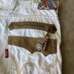EDWIN ホワイト ハーフパンツ 古着 ダブルタッセル 2XL