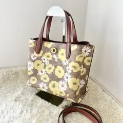 美品 COACH コーチ 2way ショルダーバッグ ハンド 花柄 C9721 - メルカリ