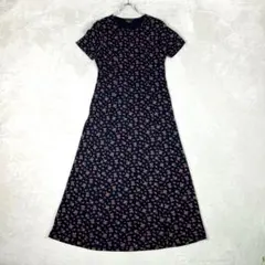 美品♡ローラアシュレイ 小花柄マキシ丈カットソーワンピース マカオ製 洗える