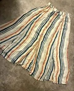 vintage花柄ストライプ前開きスカートamerimarteorfeo即興のサムネイル