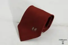 Bi2666 Polo ポロ ボルドー ネクタイ 馬の刺繍付き 絹 国産品 美品