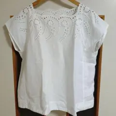 45R スカラップレースホワイトシャツ 刺繍のサムネイル