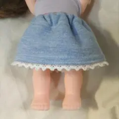 お人形の裾レース付ニットスカート【水色】1128010