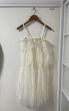 【値下げ】LAKOLEチュールキャミワンピース シアーワンピース freeサイズ