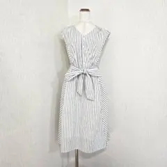ロペピクニック ストライプ シャツワンピース ノースリーブ ホワイト系 38