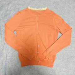 アース 長袖カーディガン サーモンピンク