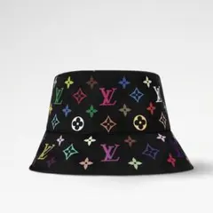 M 黒 ルイヴィトン 村上隆 ハット バケハ 新品 LV モノグラム 国内正規