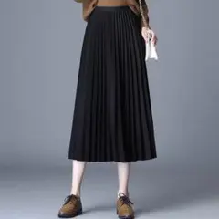♡*♡様 新品　黒色　　ロングスカート　着痩せ