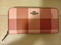 真*美様 COACH 長財布 ピンク・ブラウンチェック