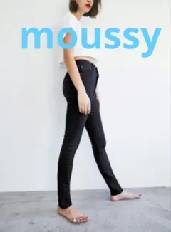 moussyブラックスキニーデニム ハイウエスト