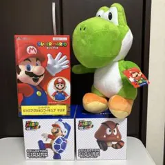 スーパーマリオ　プライズフィギュア3体＋ヨッシー特大ぬいぐるみセット