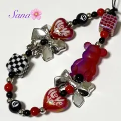 携帯ストラップ　ビーズストラップ　キーホルダー　韓国　y2k 個性的　123