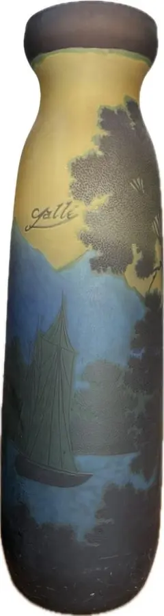 風景画装飾の花瓶　長さ50cm 大きいサイズ