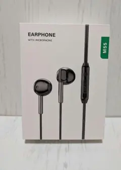 有線カナル型イヤホン M55 マイク付き ホワイト 3.5mmジャック