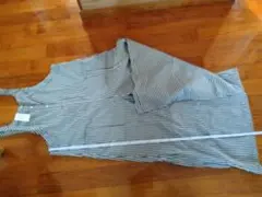 お値下げ　韓国　新品ストライプ サロペット ワイドパンツ