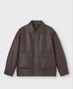 GU フェイクレザーオーバーサイズジャケット