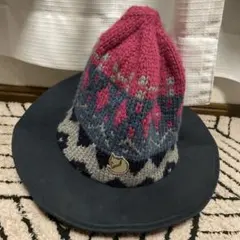 ノルディック柄ウール混紡ニット帽