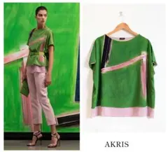 定価17万 AKRIS 最高級シルクレイヤードブラウス 皇室御用達のサムネイル