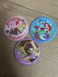 ディズニープリンセス刺繍パッチ3点セット