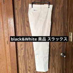 美品 Black&White 訳あり スラックス パンツ M / アイボリーのサムネイル